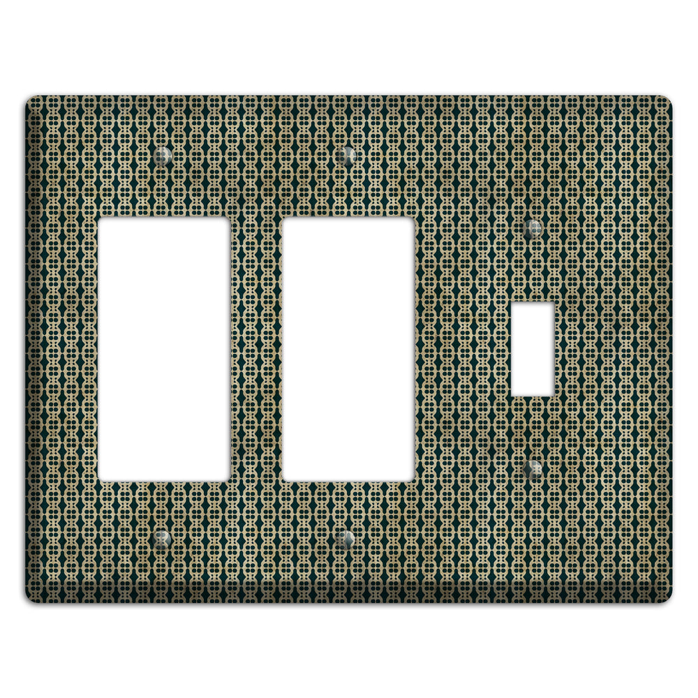 Dark Green Grunge Tiny Tiled Tapestry 3 2 Rocker / Toggle Wallplate