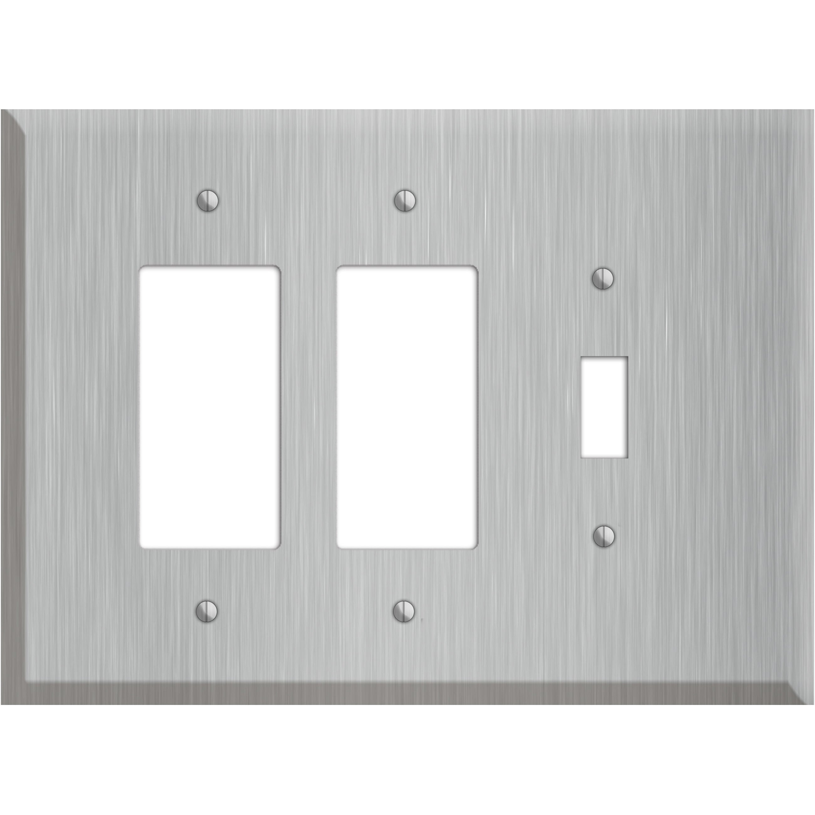 Oversized Discontinued Stainless Steel 2 Rocker / Toggle Wallplate