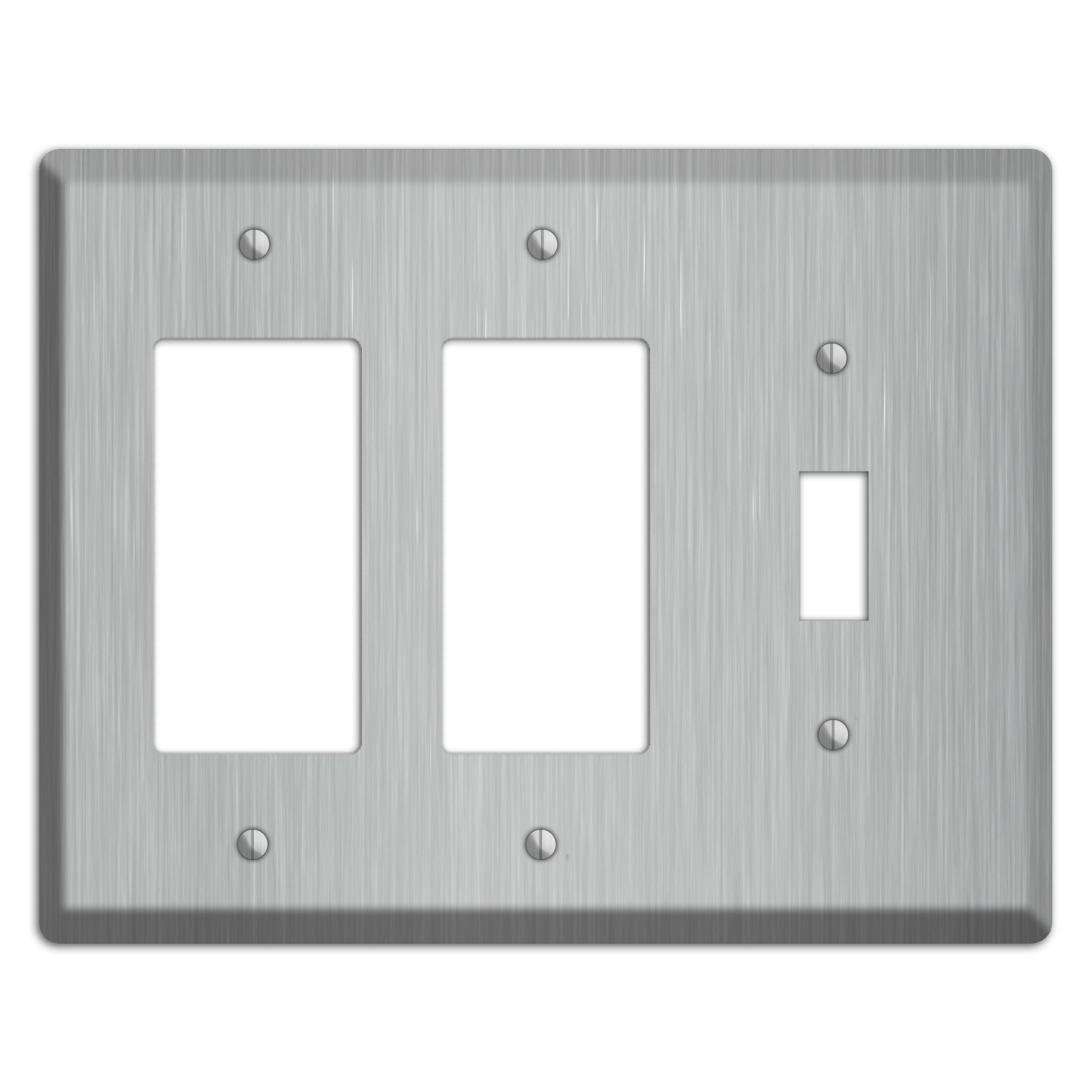 Brushed Stainless Steel 2 Rocker / Toggle Wallplate