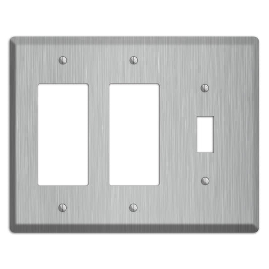 Brushed Stainless Steel 2 Rocker / Toggle Wallplate