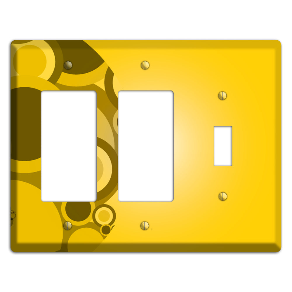 Mustard Yellow Circles 2 Rocker / Toggle Wallplate