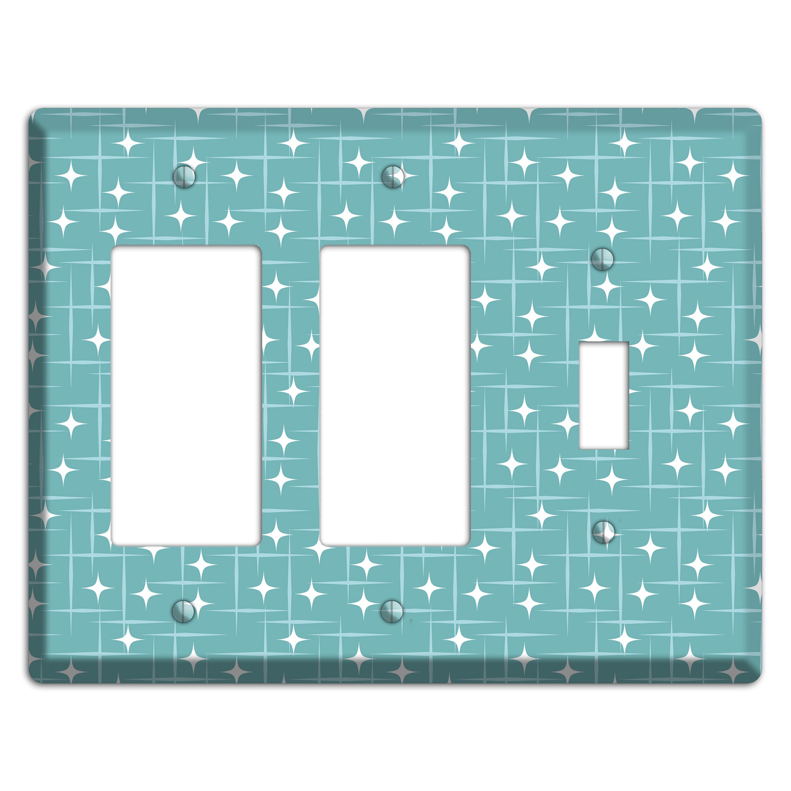 Blue Star Burst 2 Rocker / Toggle Wallplate