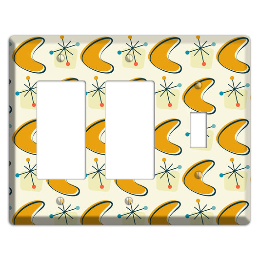 Yellow Boomerang 2 Rocker / Toggle Wallplate