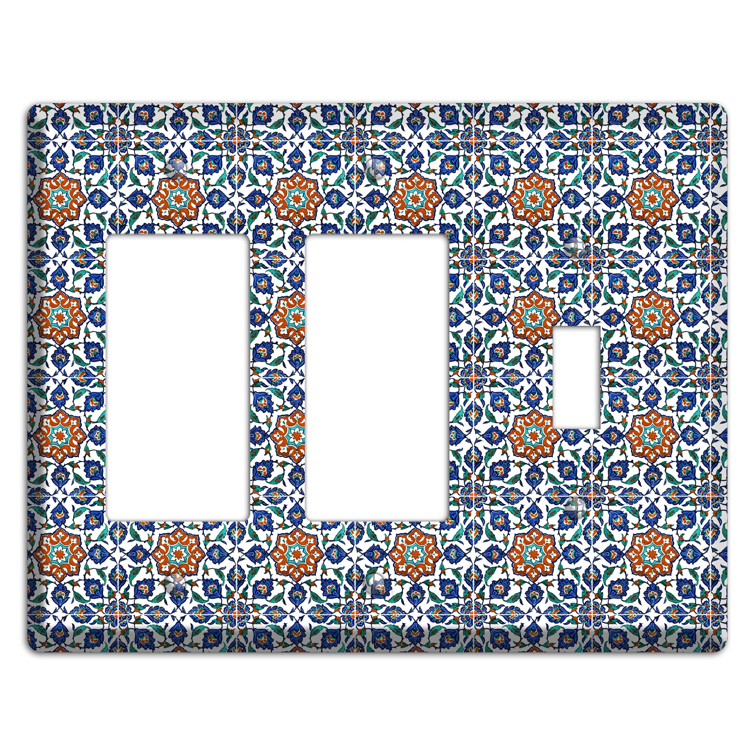Ornate Floral Tile 2 Rocker / Toggle Wallplate