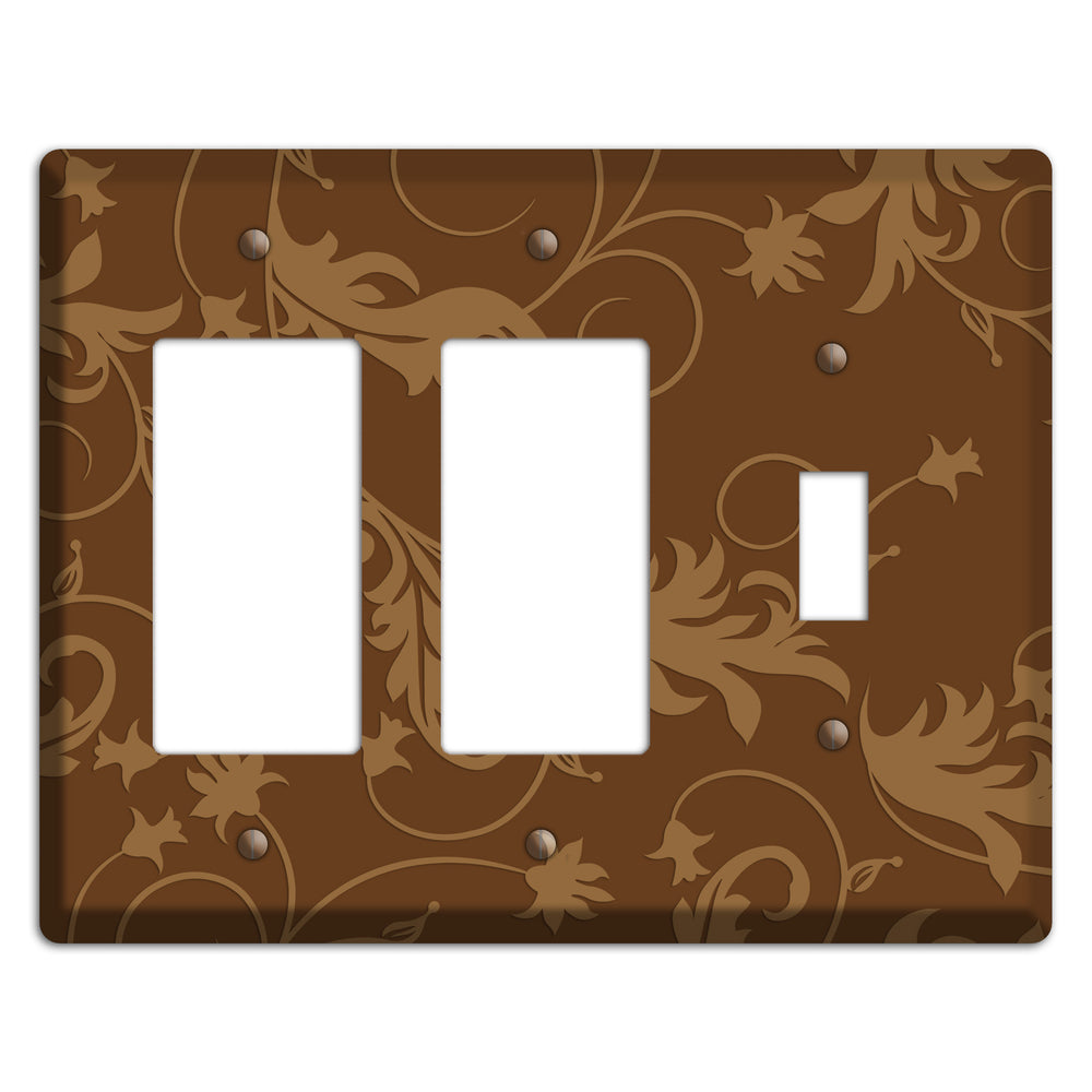 Brown Victorian Sprig 2 Rocker / Toggle Wallplate