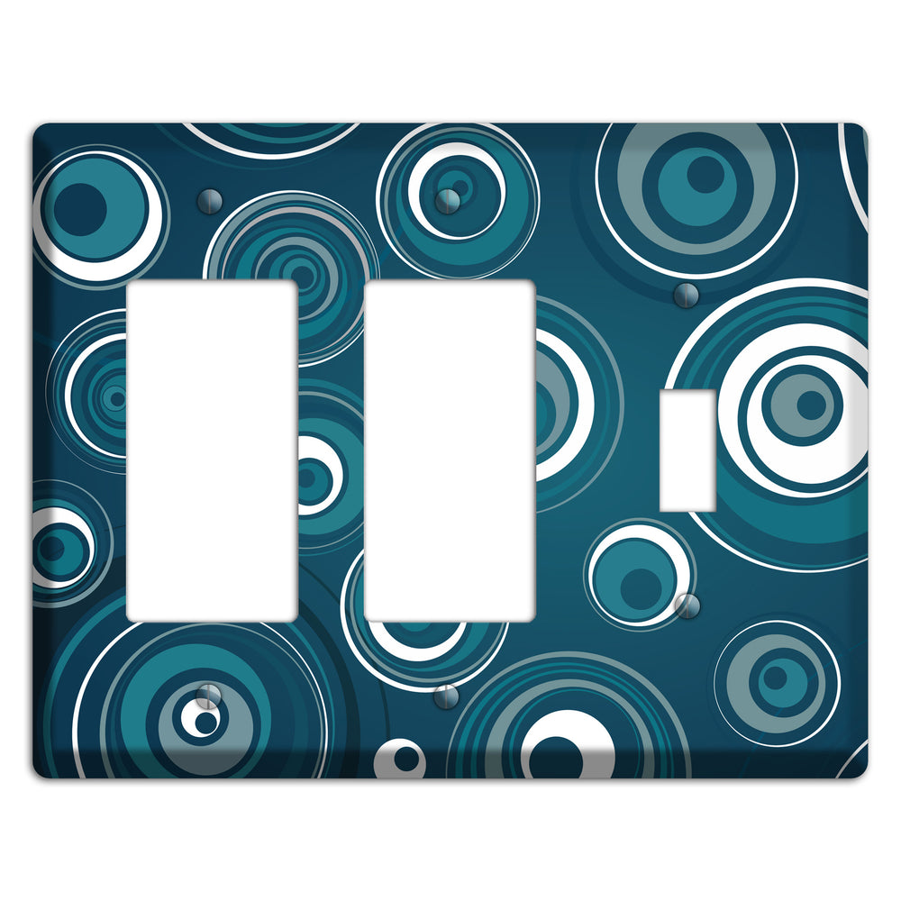 Blue Circles 2 Rocker / Toggle Wallplate