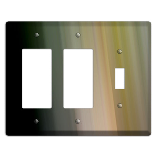 Black and Olive Ray of Light 2 Rocker / Toggle Wallplate