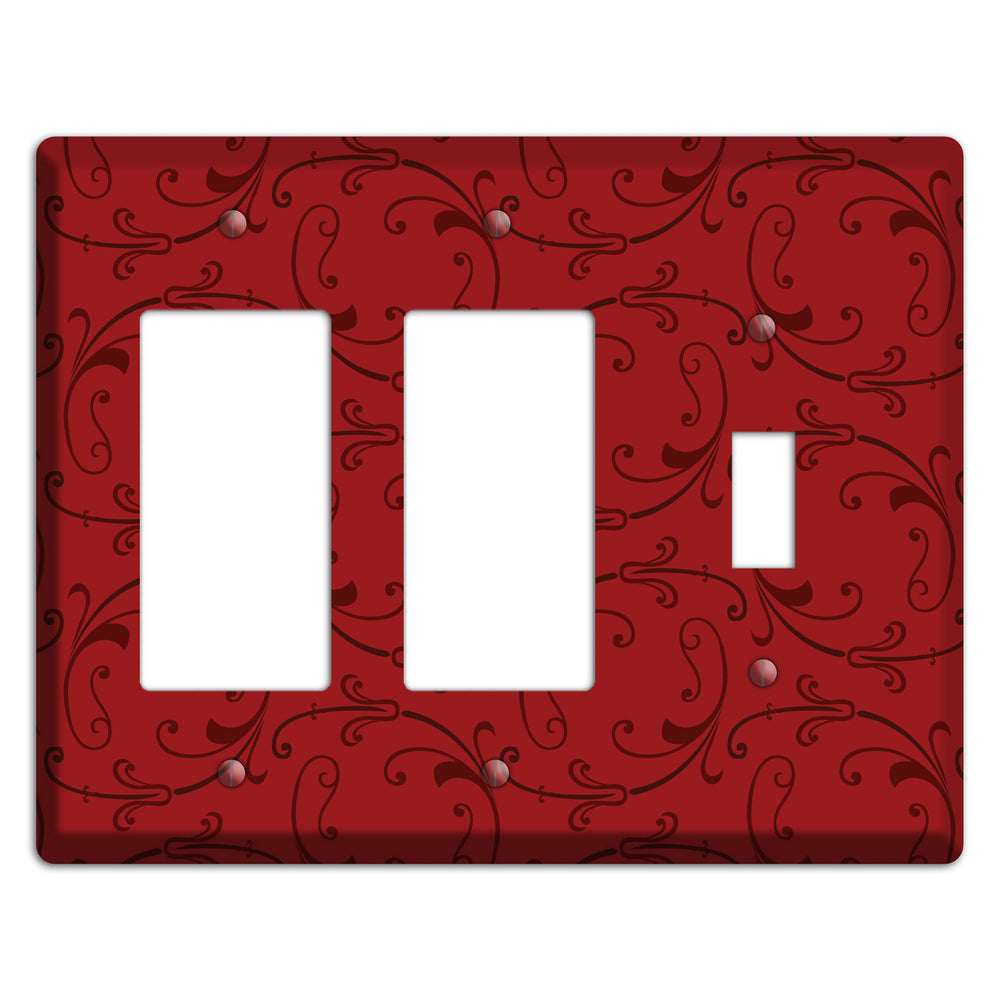 Red Victorian Sprig 2 Rocker / Toggle Wallplate