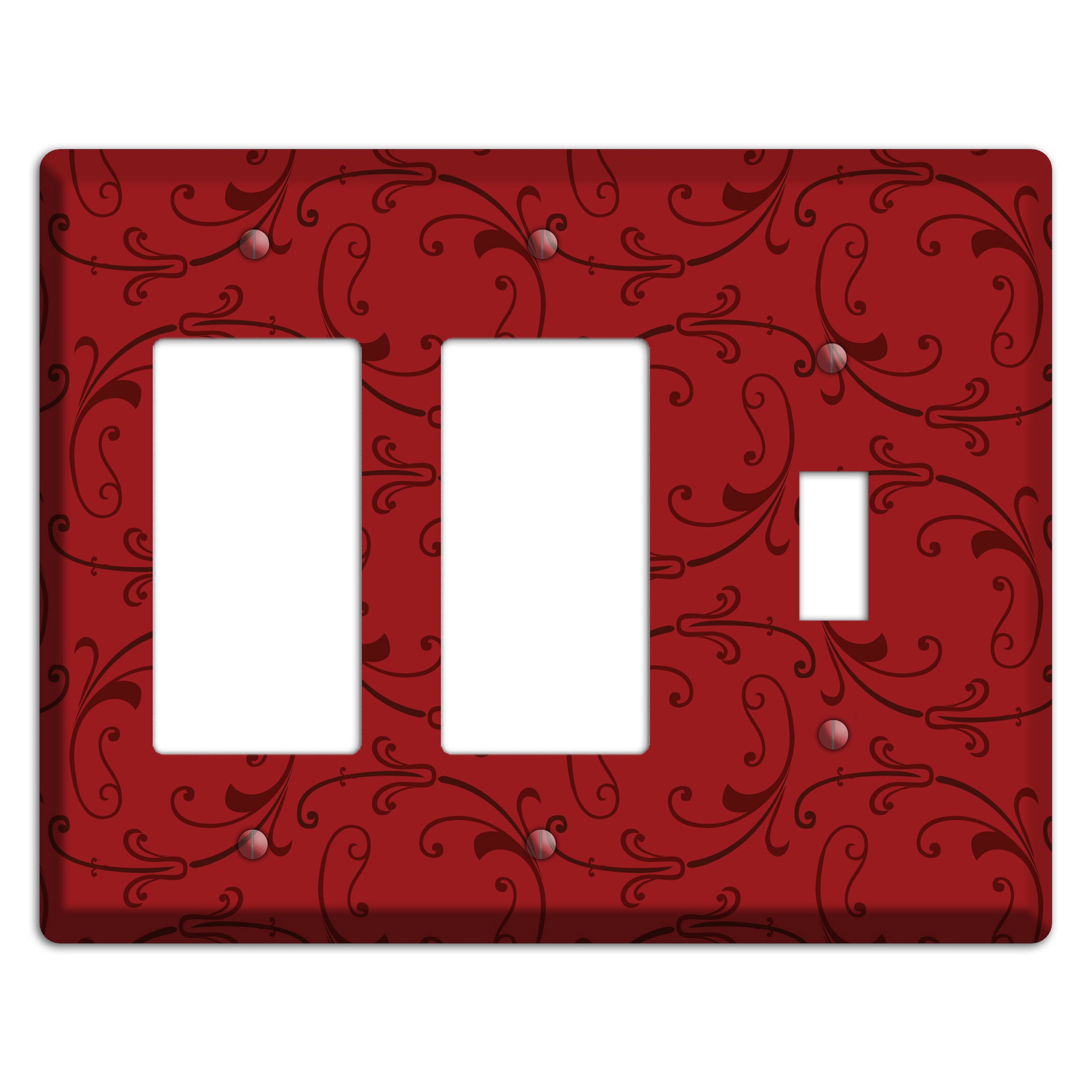 Red Victorian Sprig 2 Rocker / Toggle Wallplate