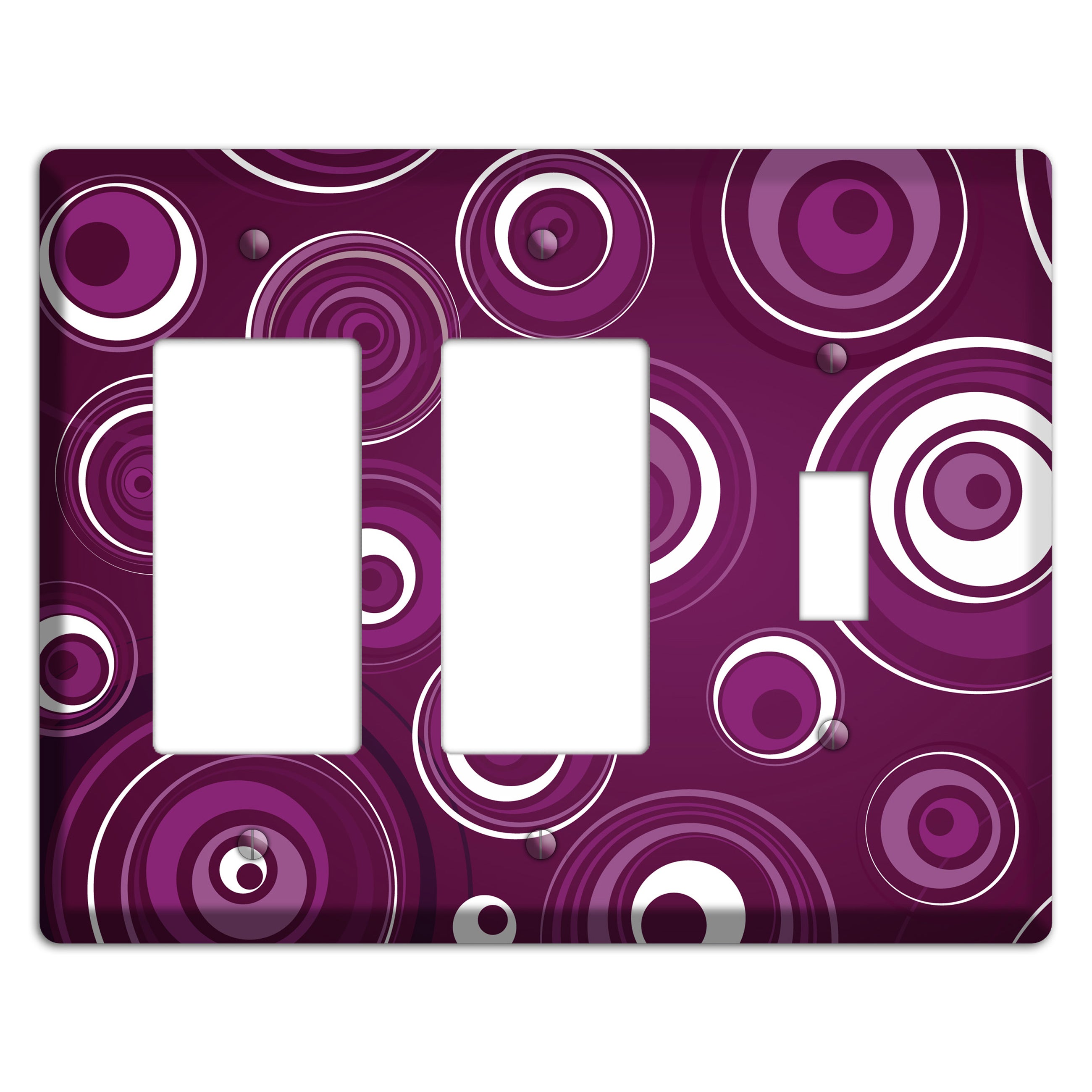 Purple Circles 2 2 Rocker / Toggle Wallplate