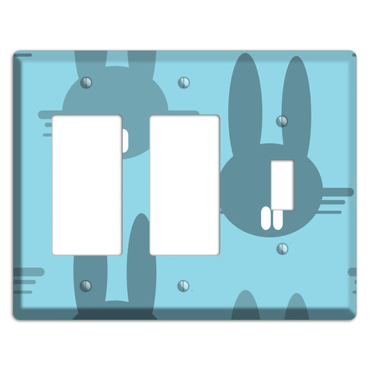 Blue Bunny 2 Rocker / Toggle Wallplate