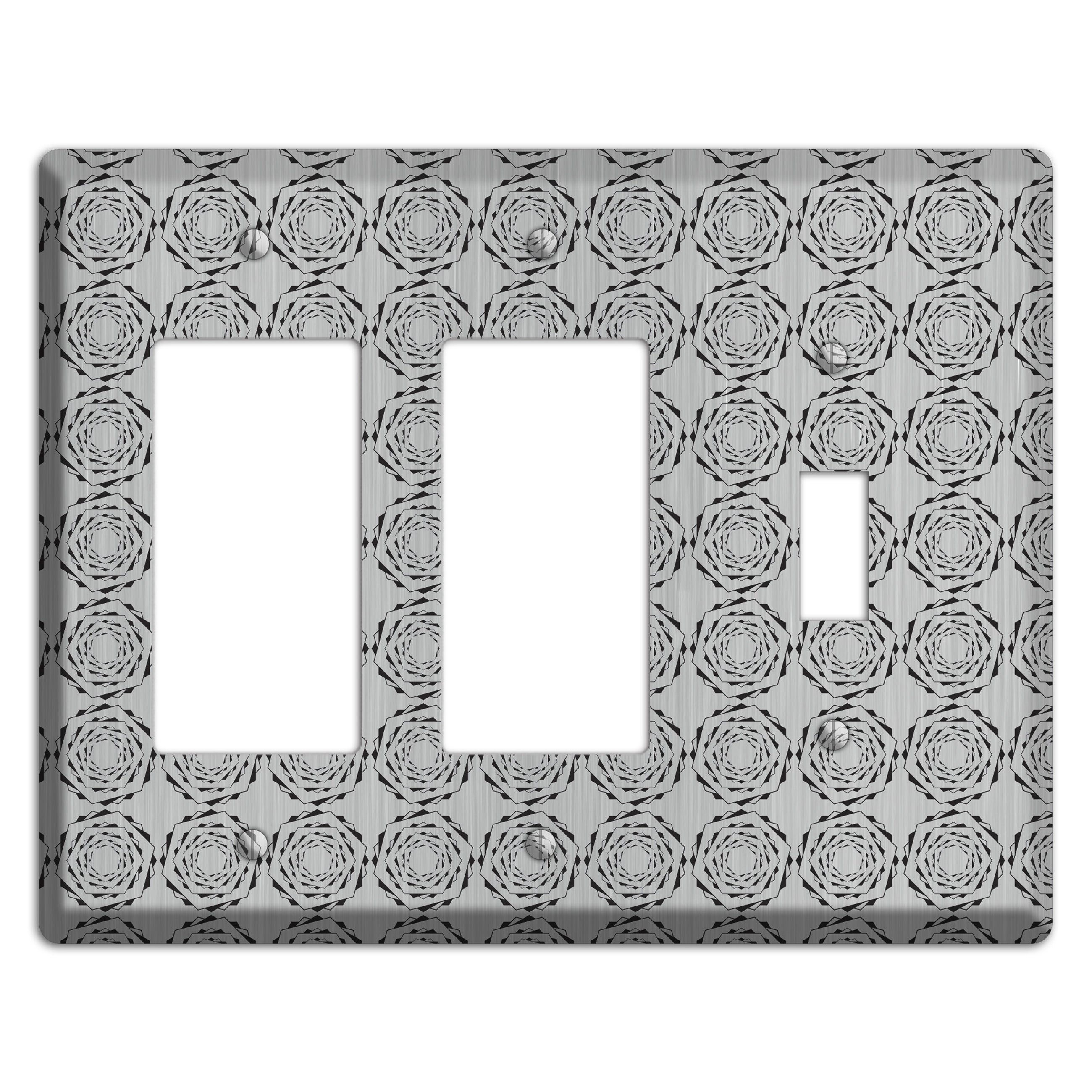 Hexagon Rotation  Stainless 2 Rocker / Toggle Wallplate