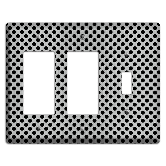 Packed Small Polka Dots Stainless 2 Rocker / Toggle Wallplate