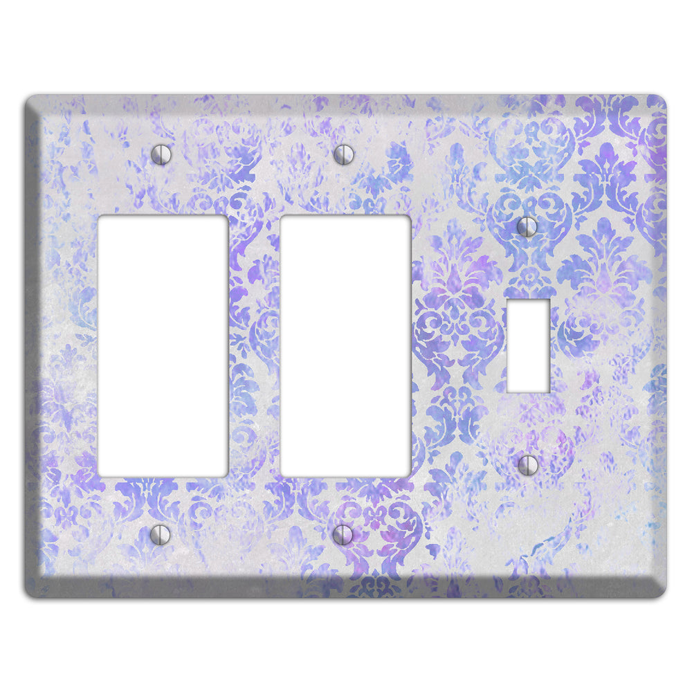 Periwinkle Gray Whimsical Damask 2 Rocker / Toggle Wallplate