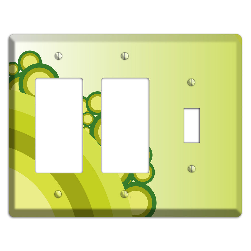 Green Rainbow Dots 2 Rocker / Toggle Wallplate