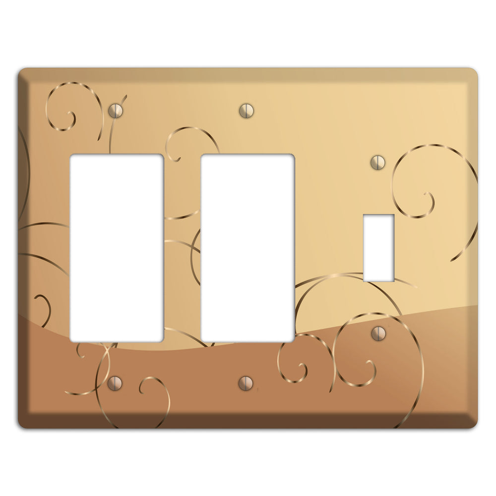 Light Brown and Beige Swirl 2 Rocker / Toggle Wallplate