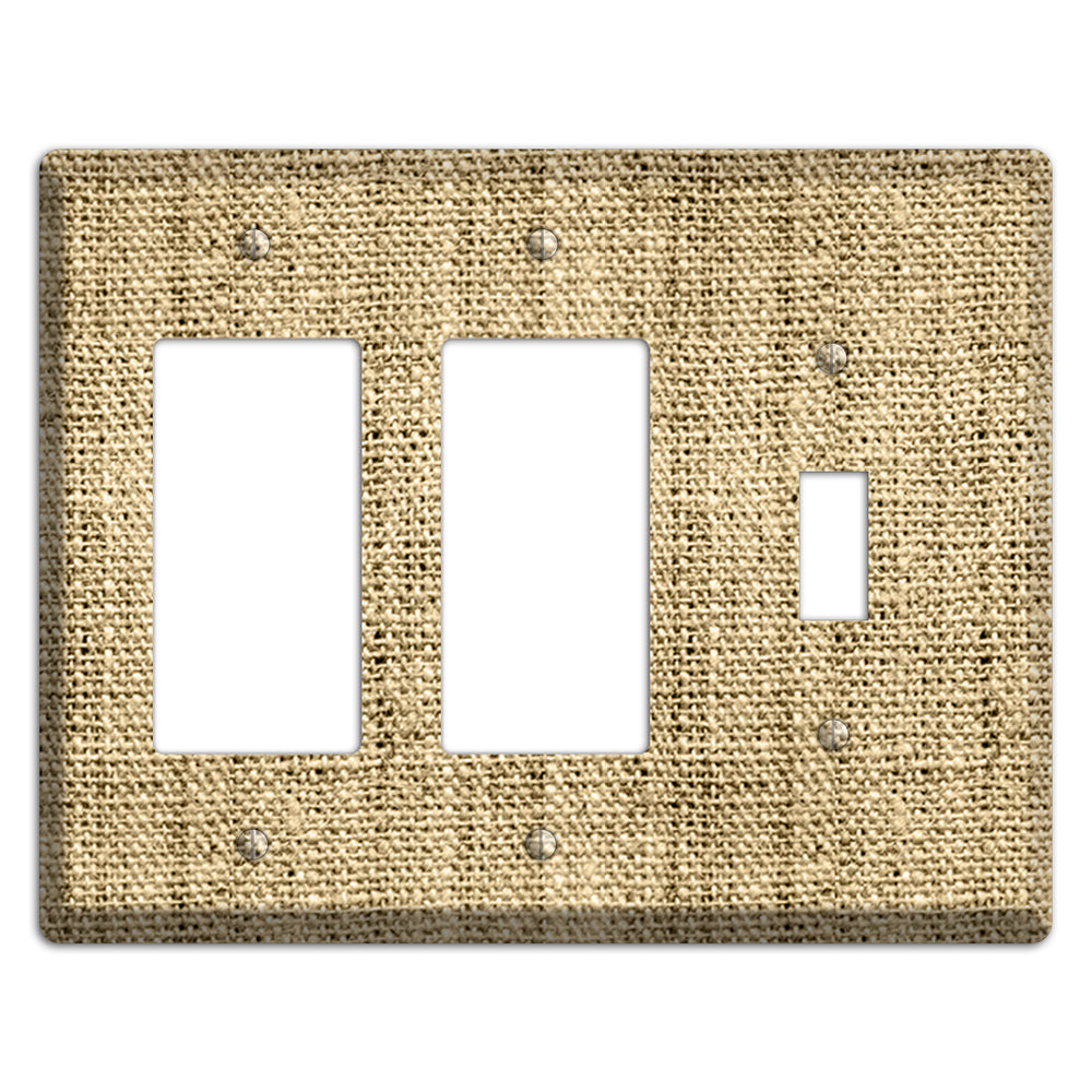 Indian Khaki Burlap 2 Rocker / Toggle Wallplate