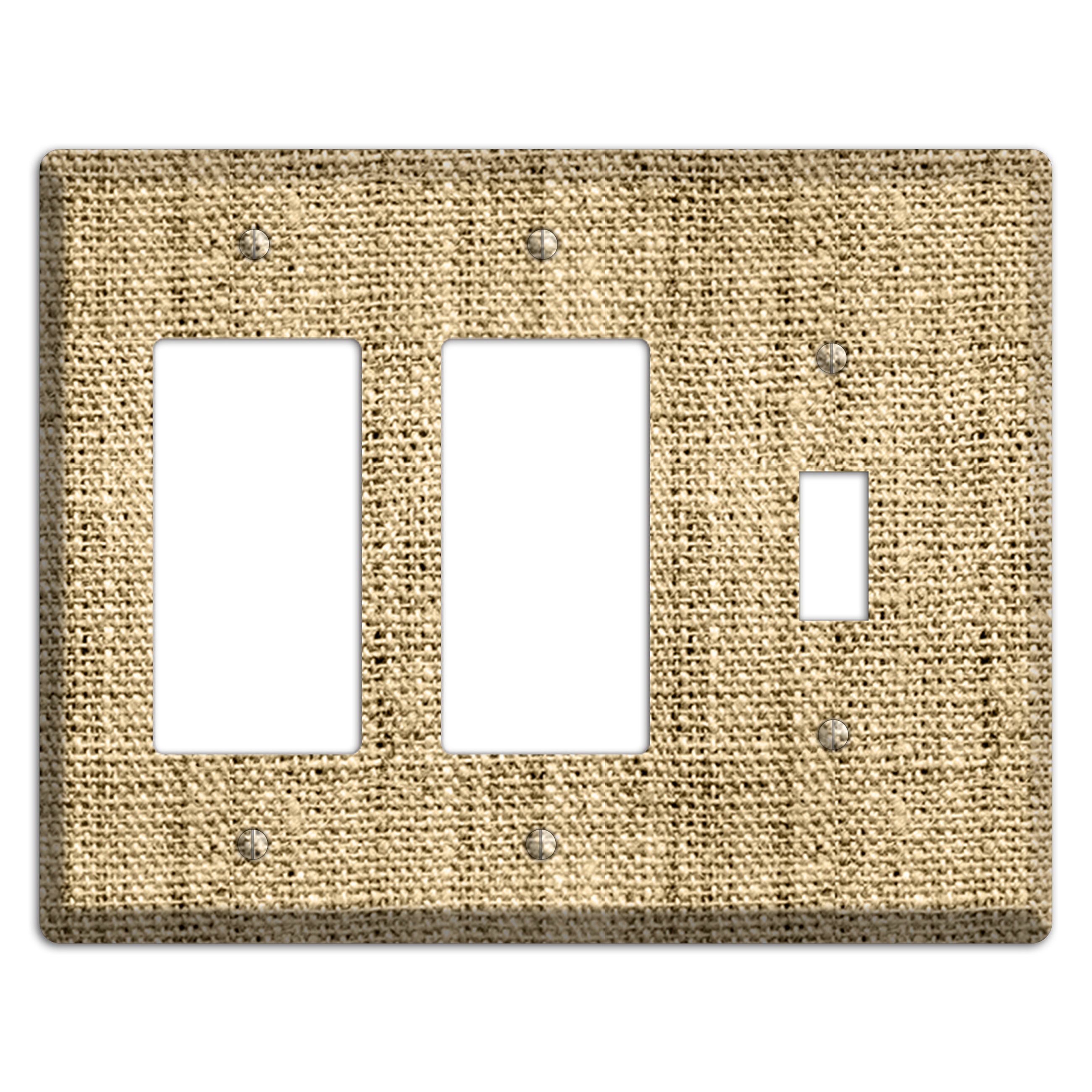 Indian Khaki Burlap 2 Rocker / Toggle Wallplate