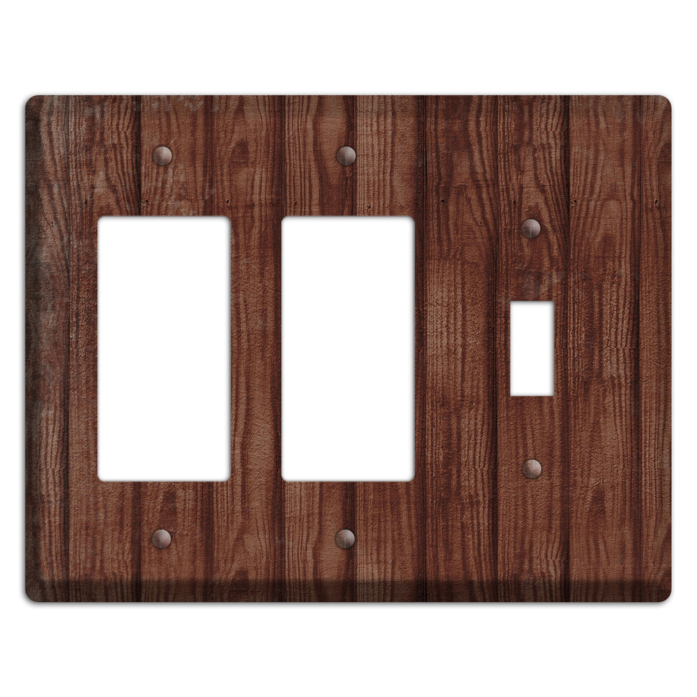 Saddle Weathered Wood 2 Rocker / Toggle Wallplate
