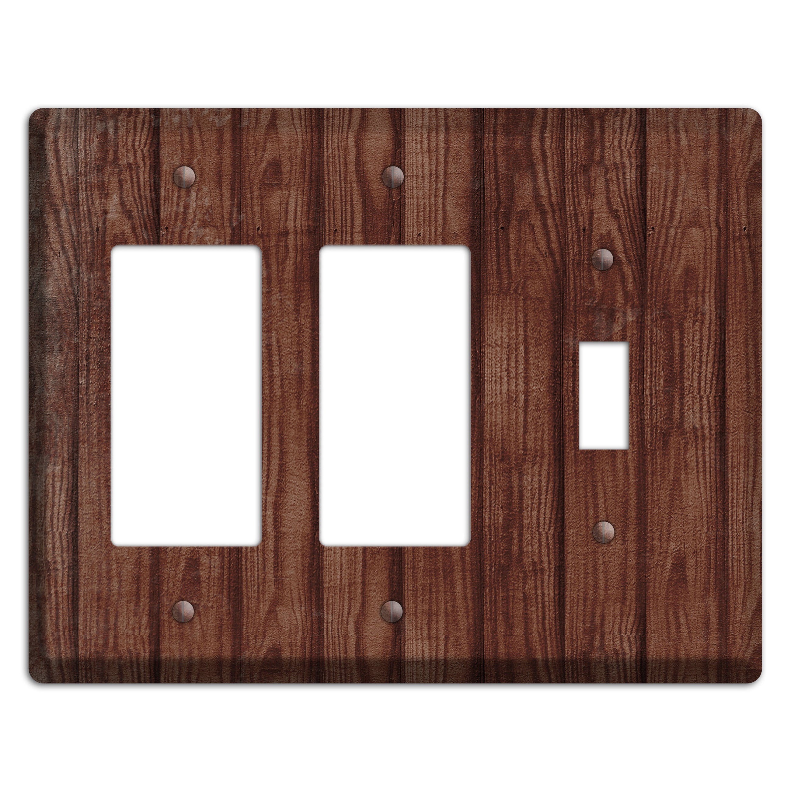 Saddle Weathered Wood 2 Rocker / Toggle Wallplate