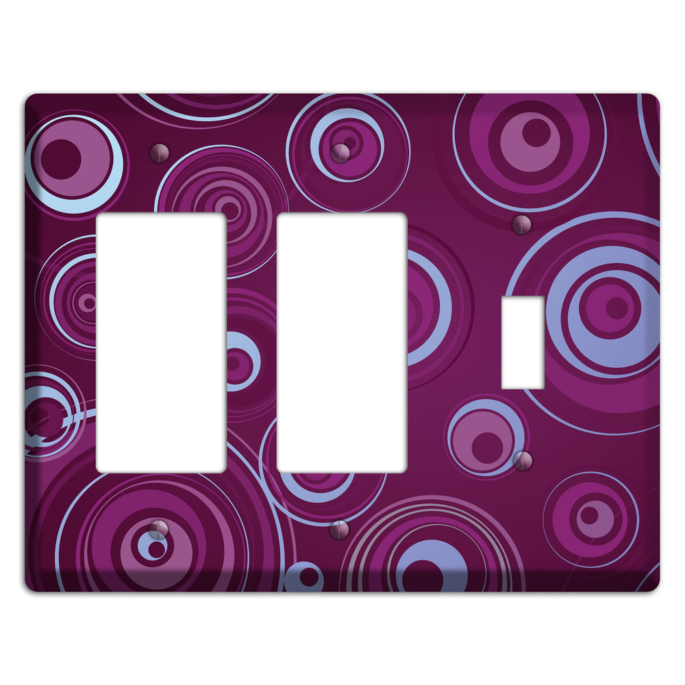 Purple Circles 3 2 Rocker / Toggle Wallplate
