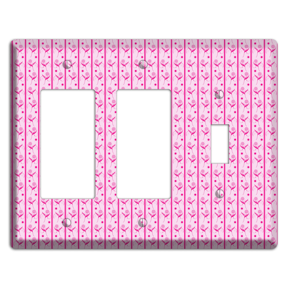 Pink Small Floral Pattern 2 Rocker / Toggle Wallplate