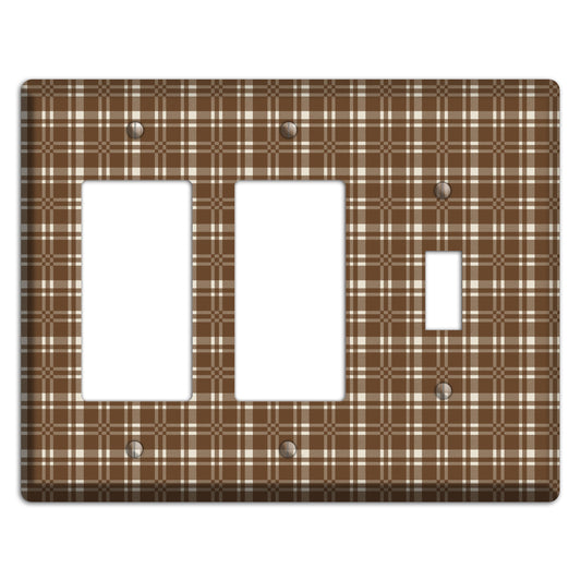 Medium Brown Plaid 2 Rocker / Toggle Wallplate