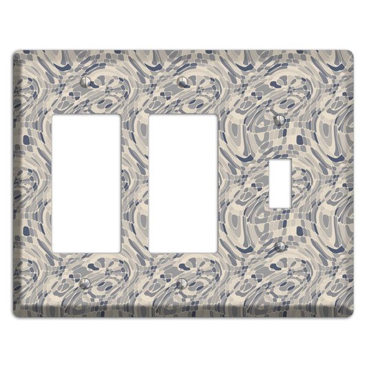 Blue and Beige Abstract 2 2 Rocker / Toggle Wallplate