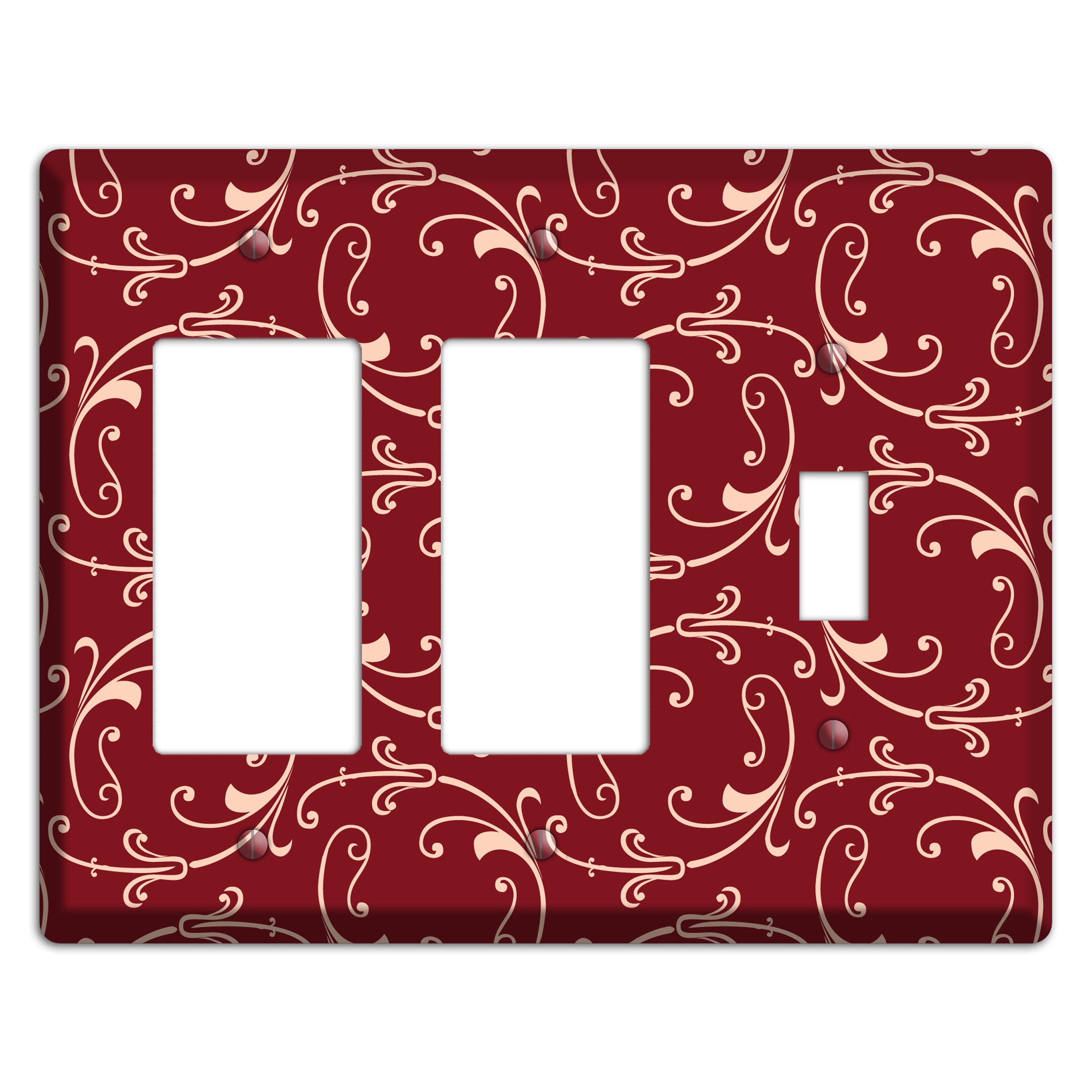 Burgundy Victorian Sprig 2 Rocker / Toggle Wallplate