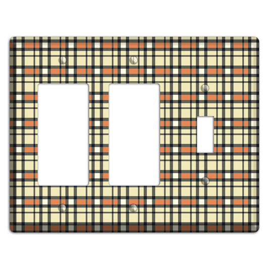 Beige and Brown Plaid 2 Rocker / Toggle Wallplate