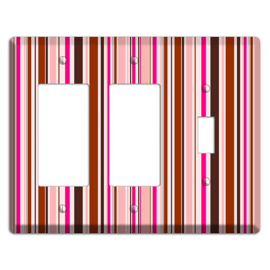 Pink Stripes 2 Rocker / Toggle Wallplate