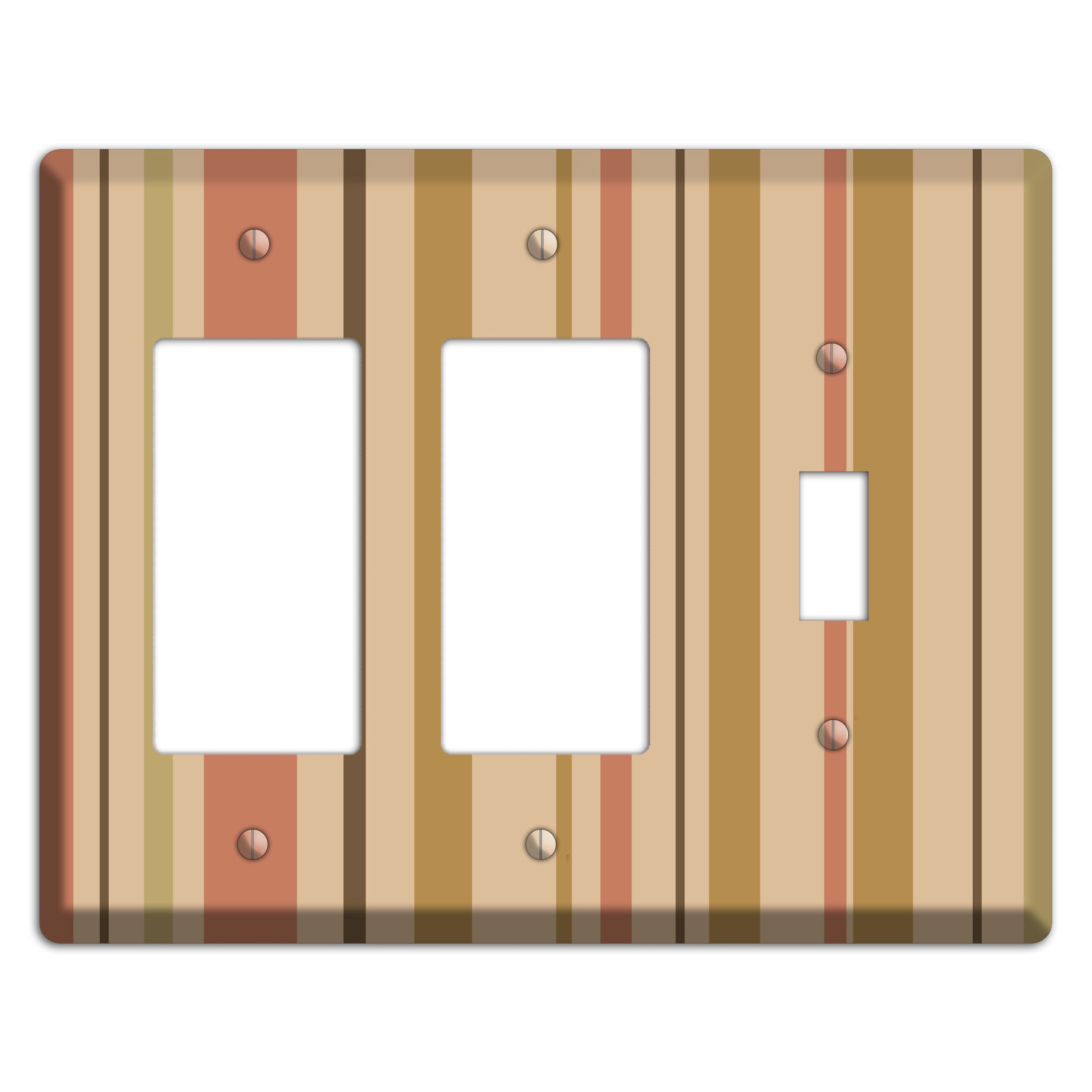 Multi Dusty Pink Vertical Stripes 2 Rocker / Toggle Wallplate