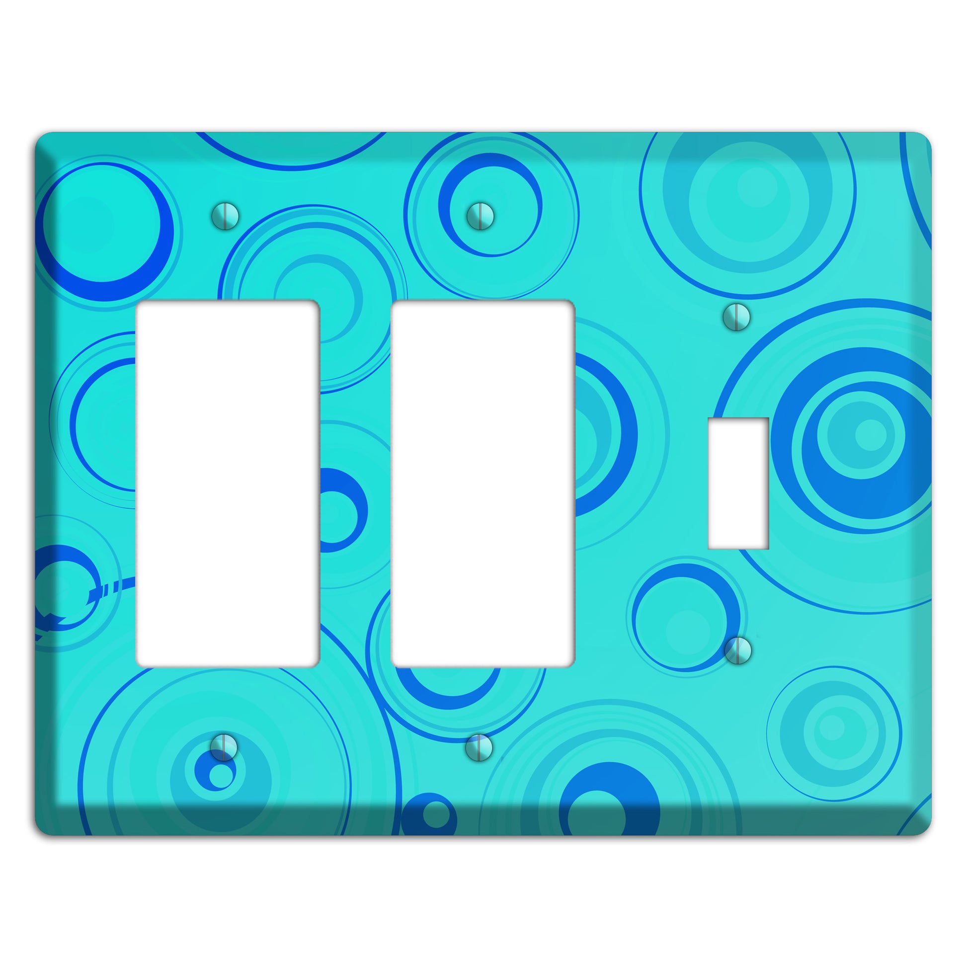 Turquoise Circles 2 Rocker / Toggle Wallplate