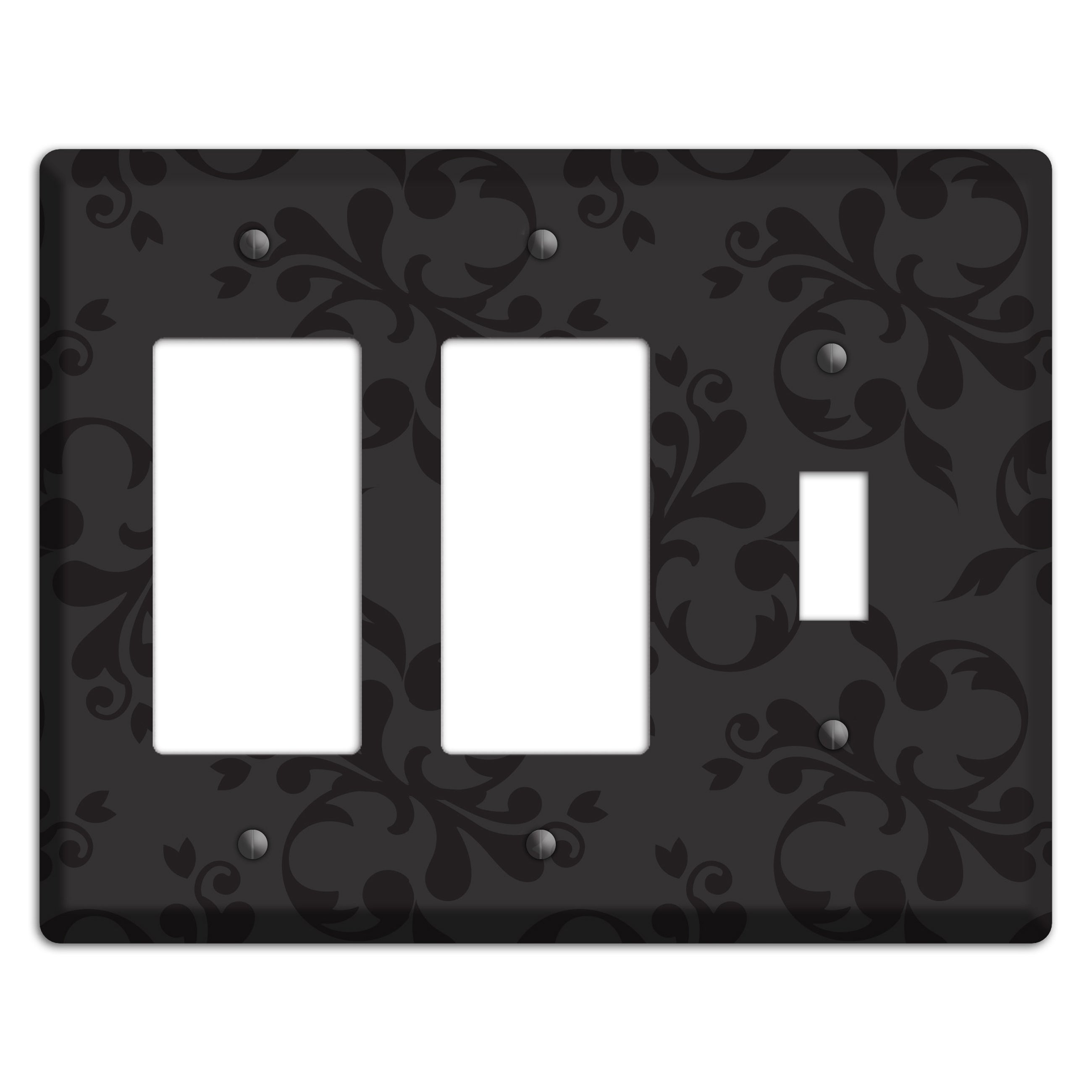 Black Victorian Toile 2 Rocker / Toggle Wallplate