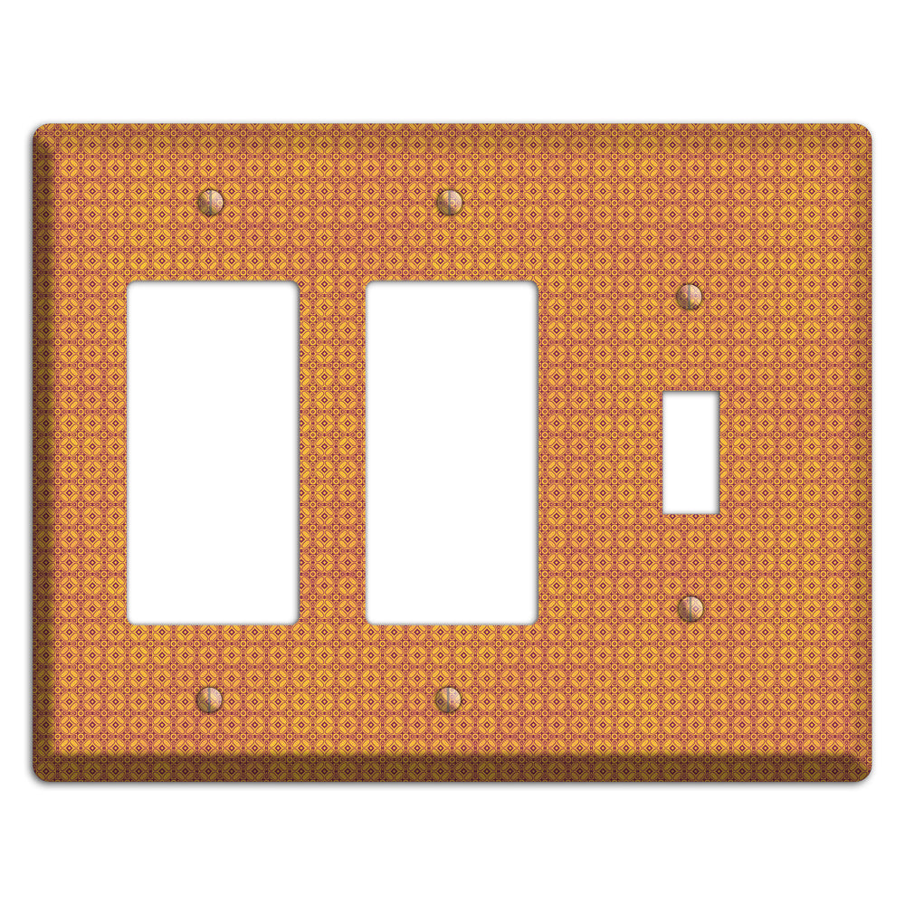 Multi Orange Arabesque 2 Rocker / Toggle Wallplate