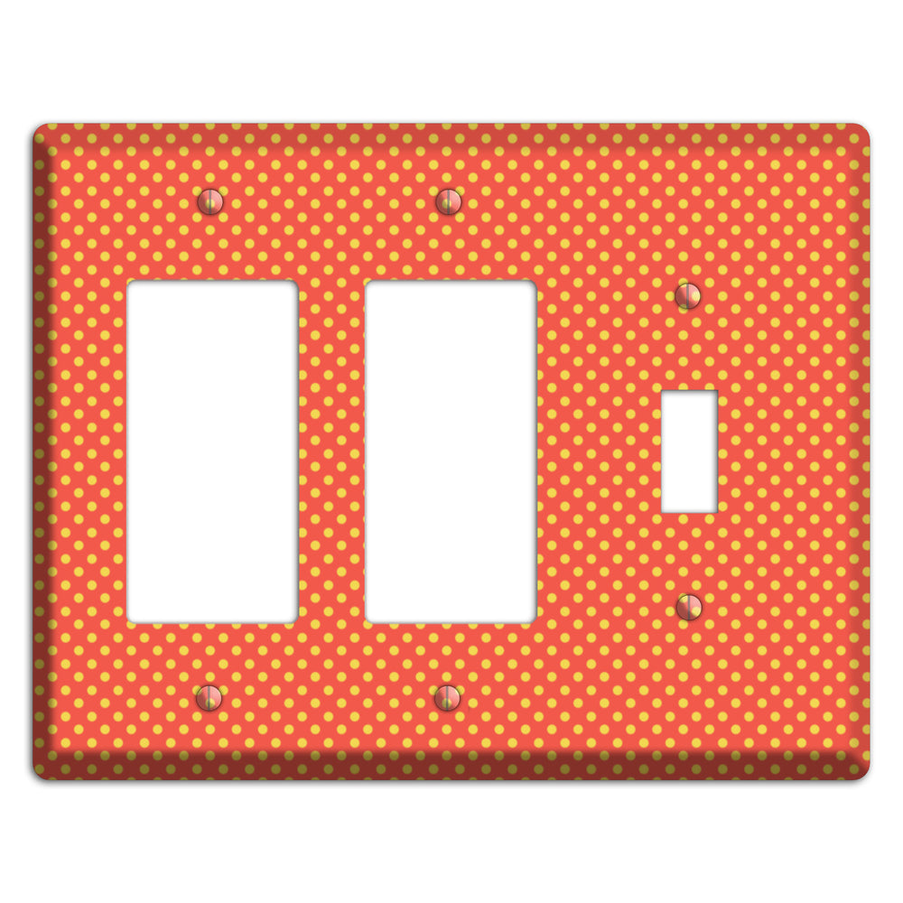 Orange Multi Tiny Polka Dots 2 Rocker / Toggle Wallplate