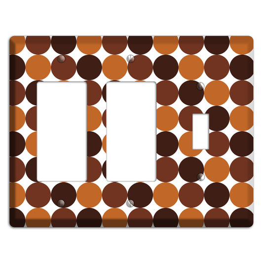 Multi Brown Tiled Dots 2 Rocker / Toggle Wallplate