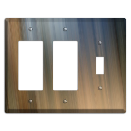 Brown and Blue-grey Ray of Light 2 Rocker / Toggle Wallplate