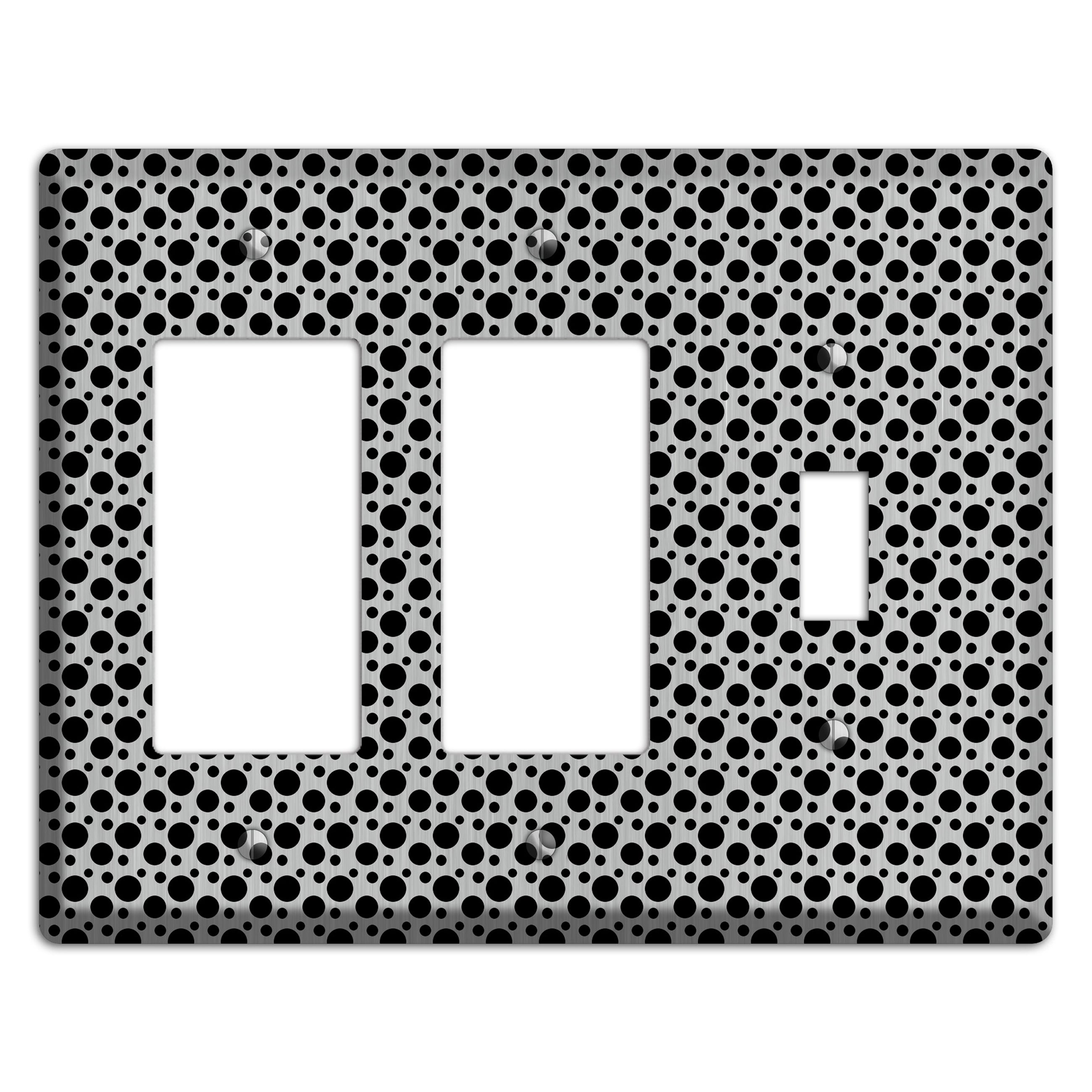 Small and Tiny Polka Dots Stainless 2 Rocker / Toggle Wallplate