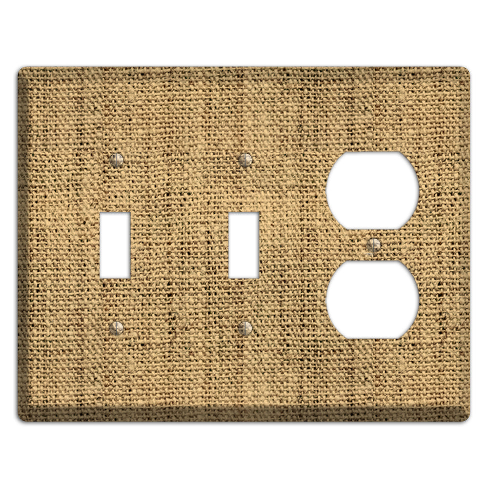 Teak Burlap 2 Toggle / Duplex Wallplate