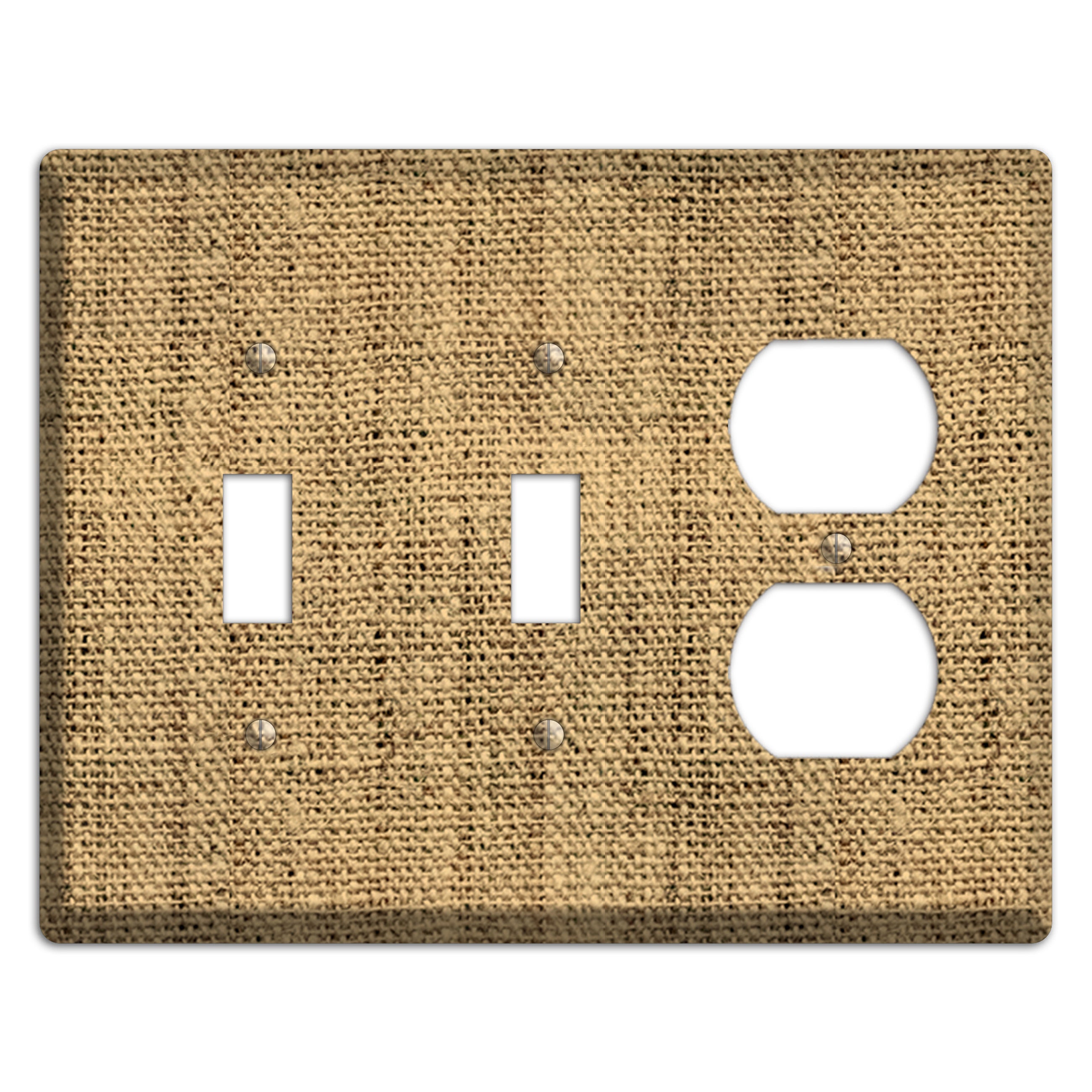 Teak Burlap 2 Toggle / Duplex Wallplate