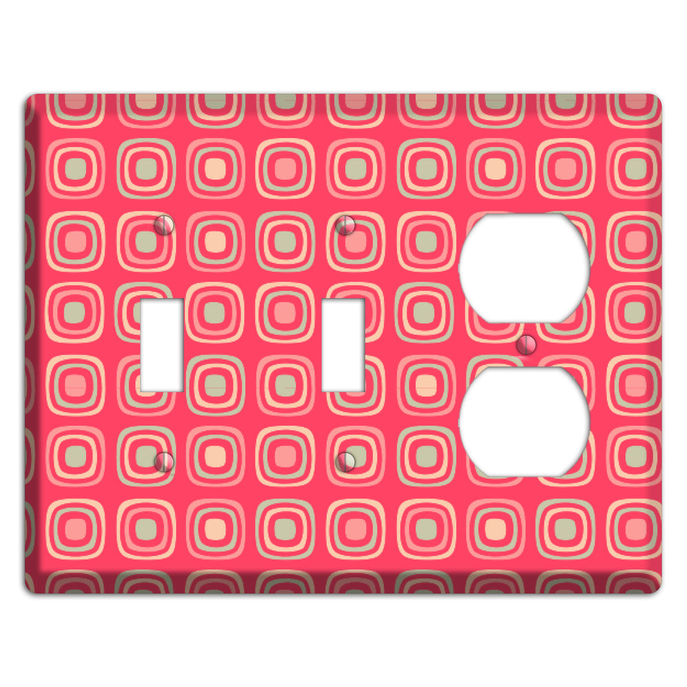 Multo Pink Retro Squares 2 Toggle / Duplex Wallplate
