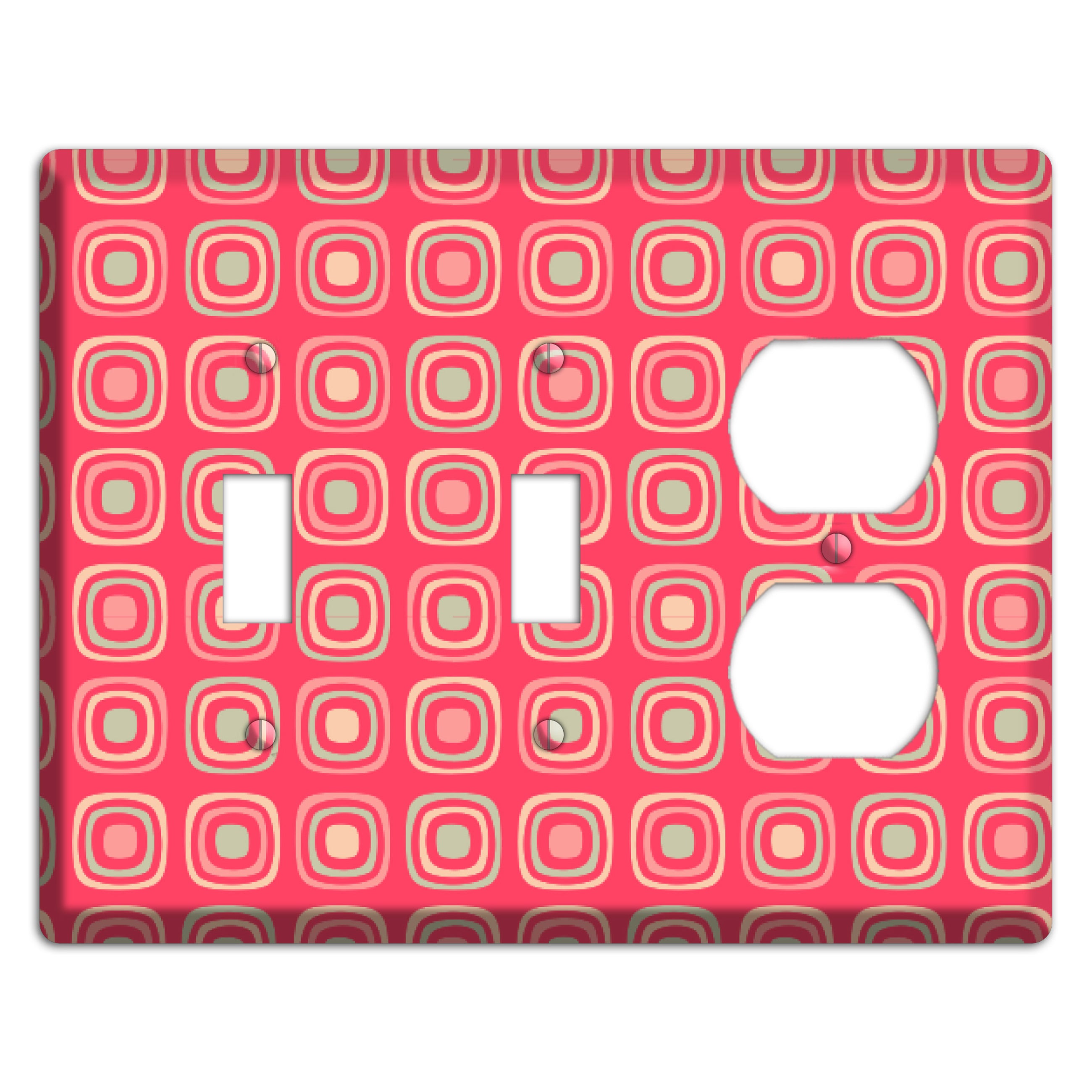 Multo Pink Retro Squares 2 Toggle / Duplex Wallplate