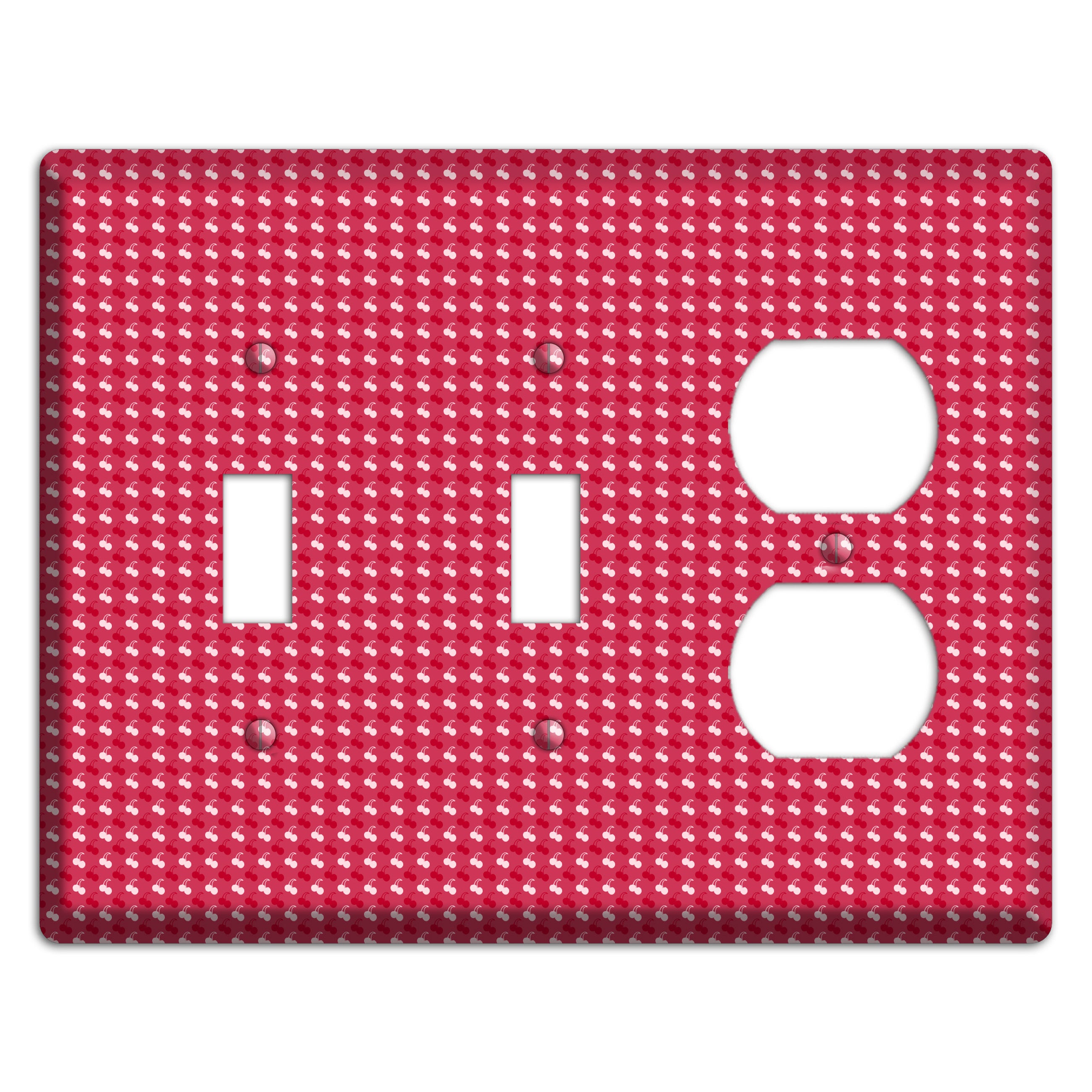 Red with White Motif 2 Toggle / Duplex Wallplate