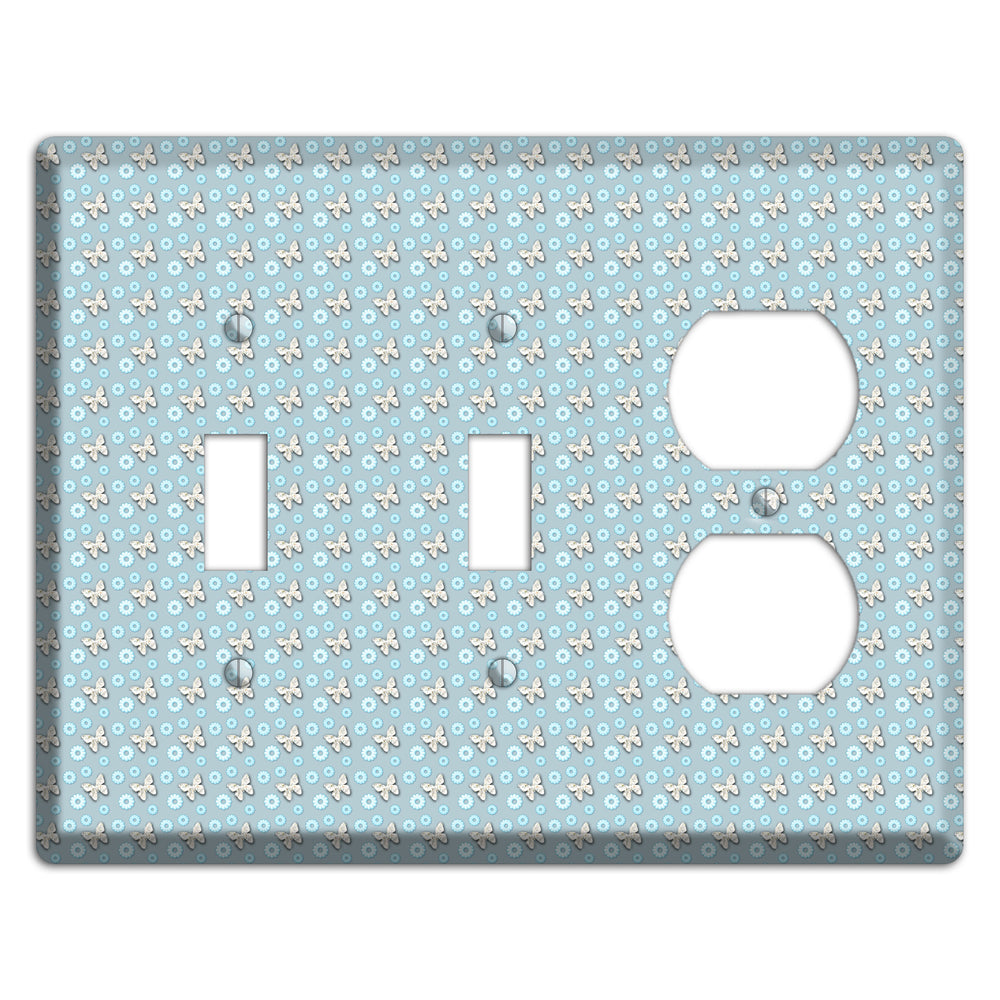 Blue with Butterflies 2 Toggle / Duplex Wallplate
