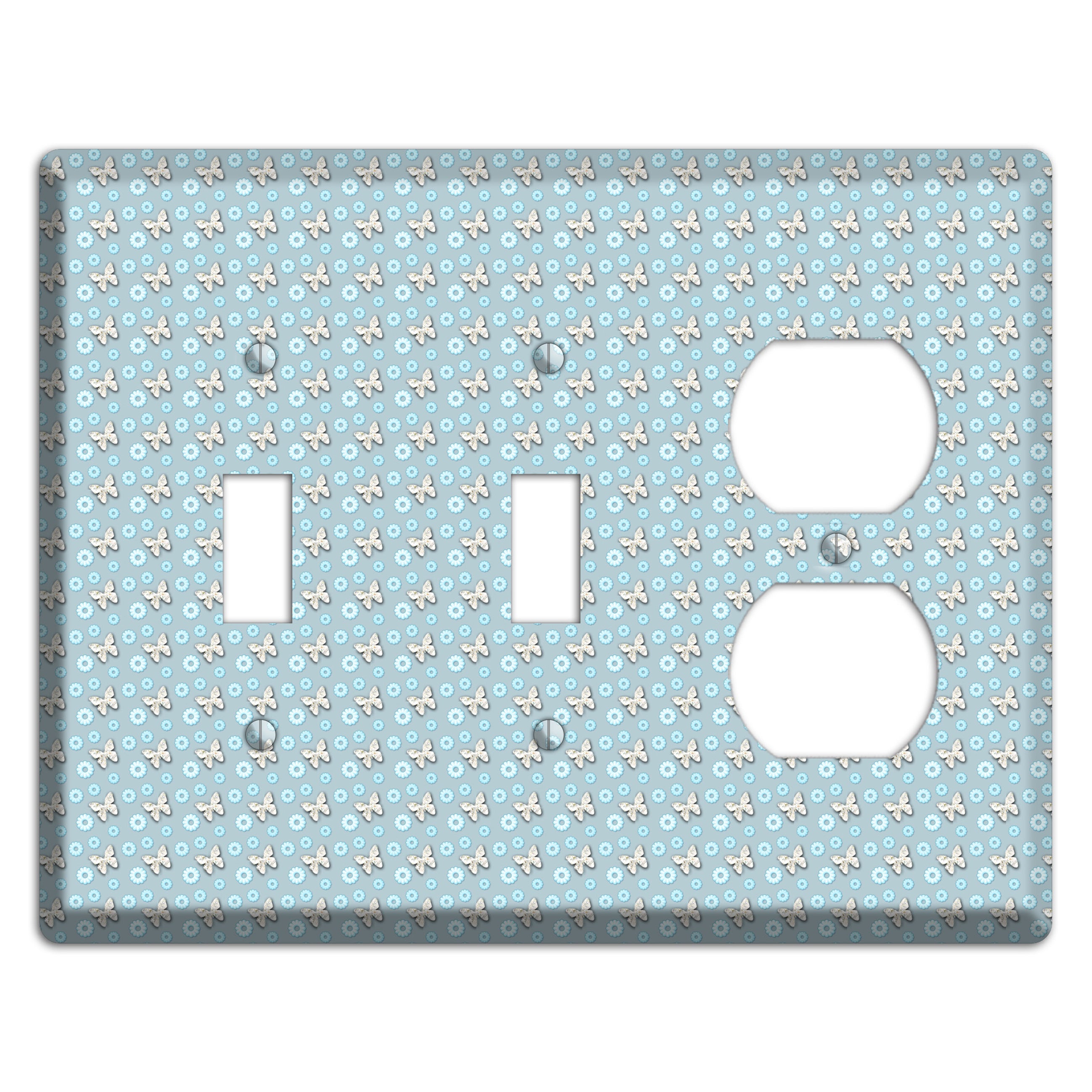 Blue with Butterflies 2 Toggle / Duplex Wallplate