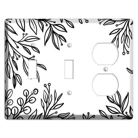 Hand-Drawn Floral 1 2 Toggle / Duplex Wallplate