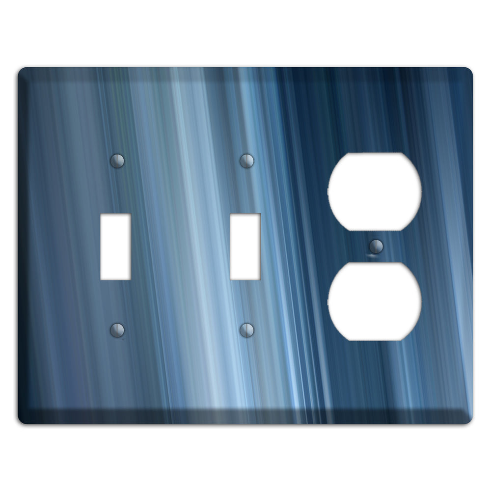 Brushed Blue Stripes 2 Toggle / Duplex Wallplate