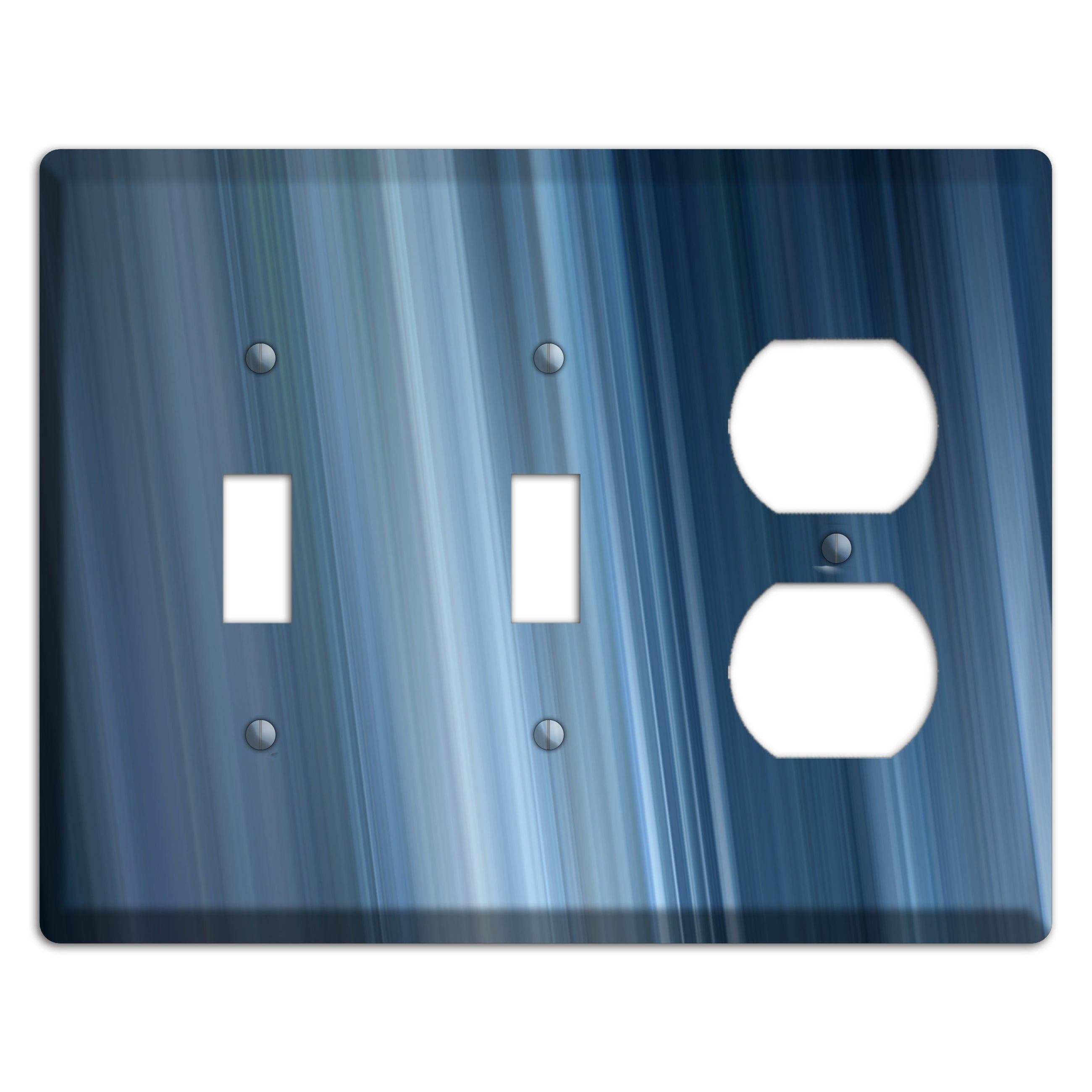 Brushed Blue Stripes 2 Toggle / Duplex Wallplate