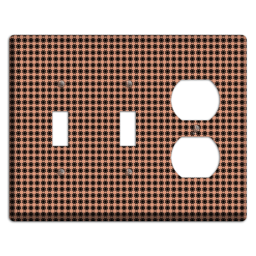Coral and Black Arabesque 2 Toggle / Duplex Wallplate